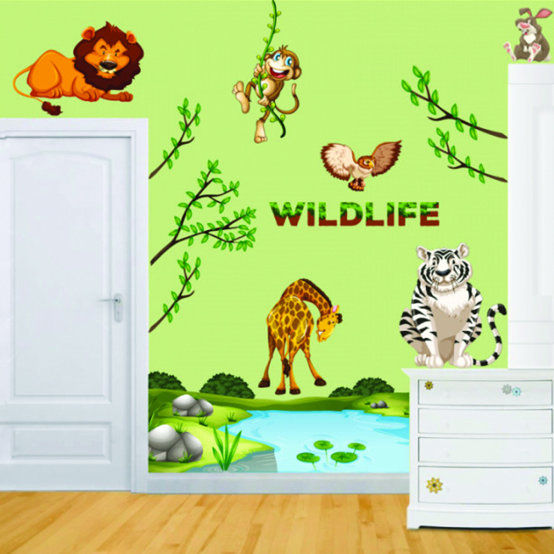 Αυτοκόλλητο τοίχου με ζώα της Ζούγκλας
